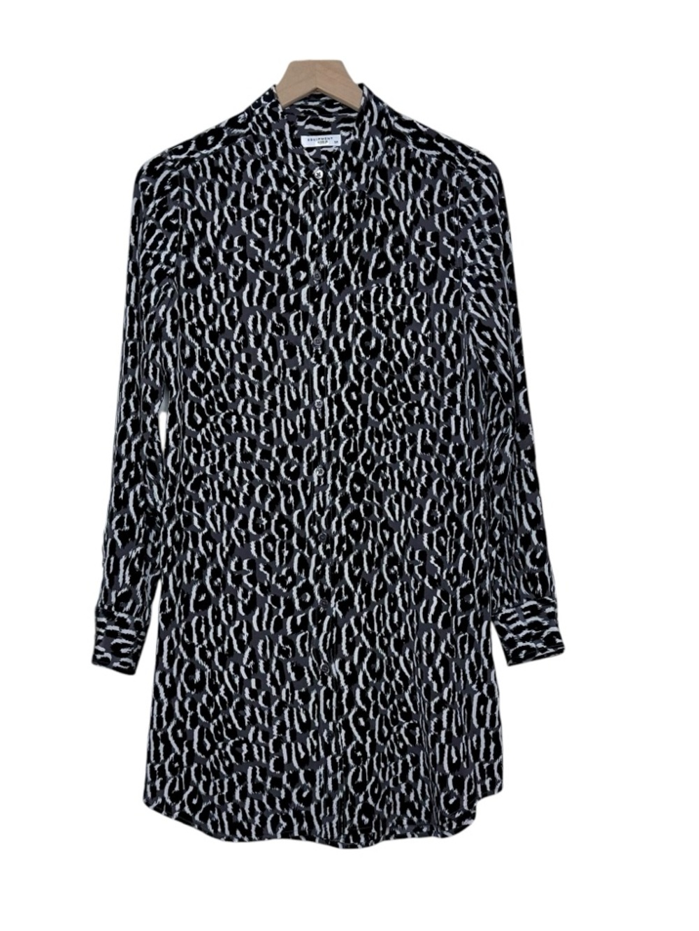 Equipment Small Silk Animal Print Button Up Shirt Dress Revolve Money Classic